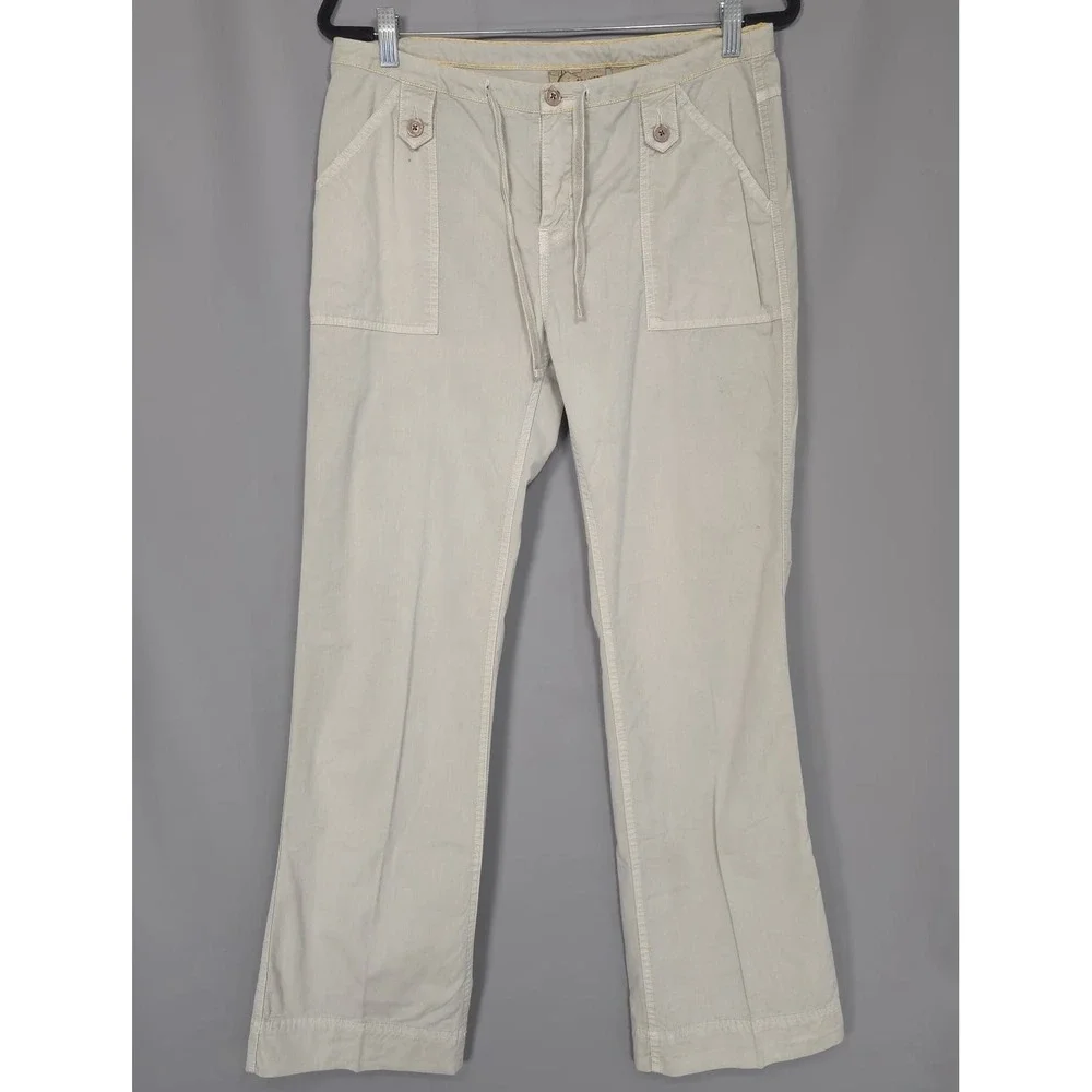 GRAMICCI Women's Pants Size 6 Straight Flare Drawstring Hiking Gray‎ Green